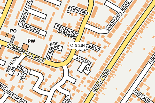 CT9 3JN map - OS OpenMap – Local (Ordnance Survey)