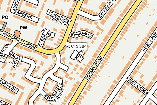 CT9 3JP map - OS OpenMap – Local (Ordnance Survey)