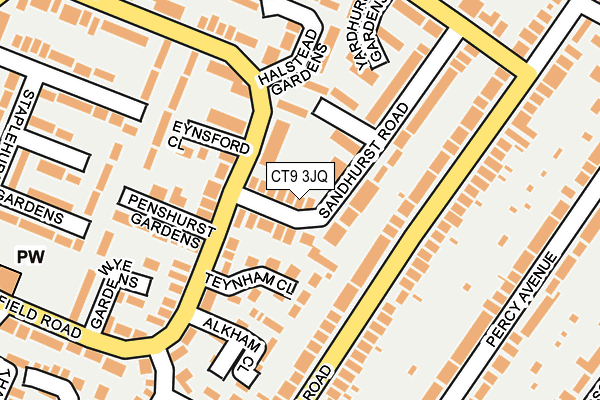 CT9 3JQ map - OS OpenMap – Local (Ordnance Survey)