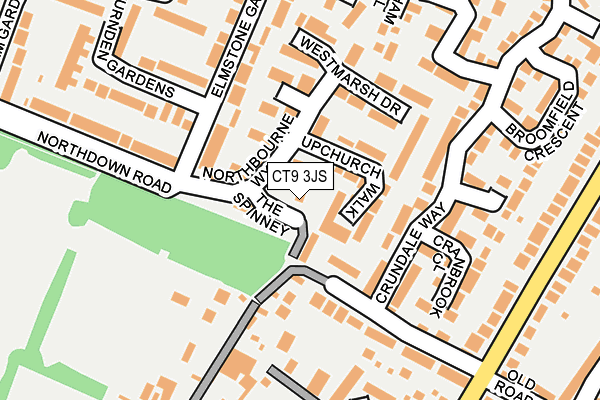 CT9 3JS map - OS OpenMap – Local (Ordnance Survey)