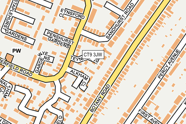 CT9 3JW map - OS OpenMap – Local (Ordnance Survey)