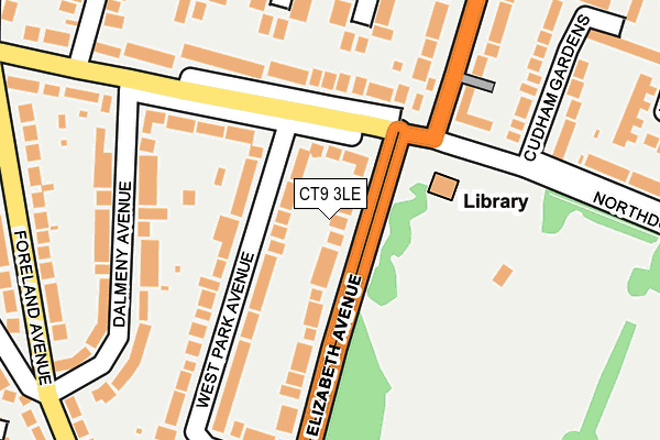 CT9 3LE map - OS OpenMap – Local (Ordnance Survey)