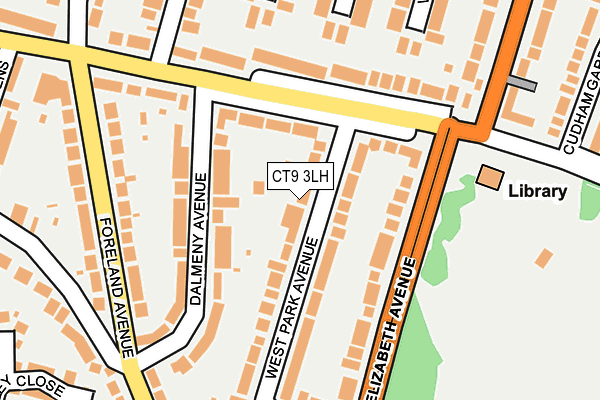 CT9 3LH map - OS OpenMap – Local (Ordnance Survey)