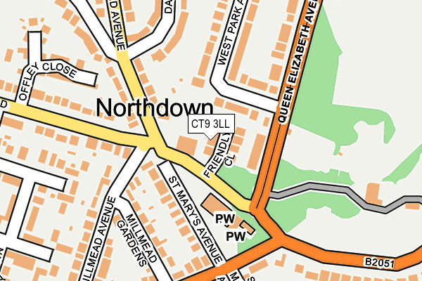 CT9 3LL map - OS OpenMap – Local (Ordnance Survey)