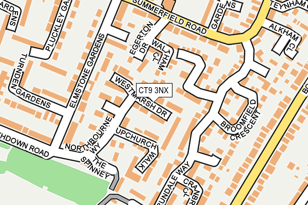 CT9 3NX map - OS OpenMap – Local (Ordnance Survey)
