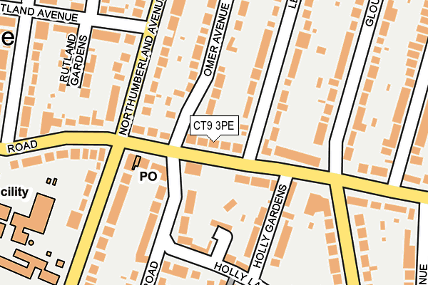 CT9 3PE map - OS OpenMap – Local (Ordnance Survey)