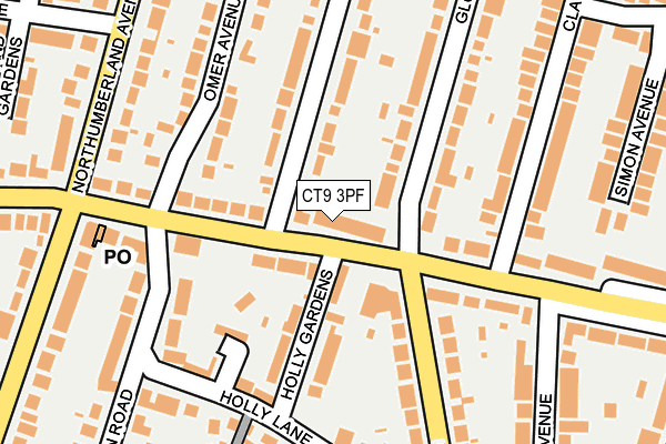 CT9 3PF map - OS OpenMap – Local (Ordnance Survey)