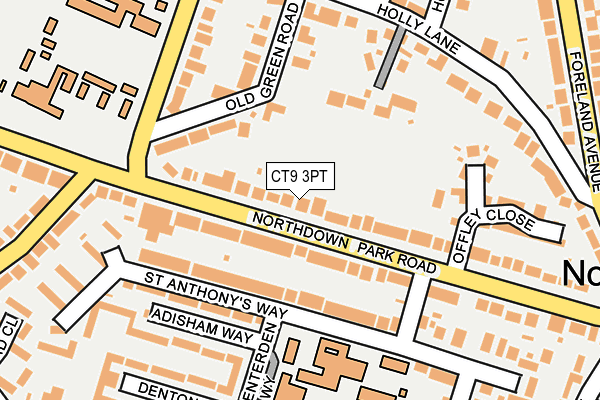 CT9 3PT map - OS OpenMap – Local (Ordnance Survey)