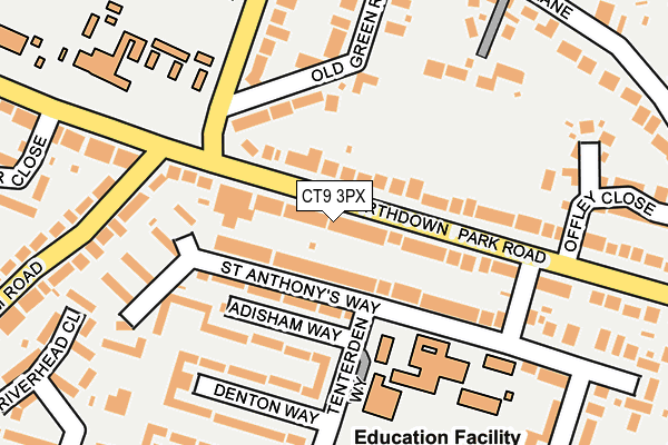 CT9 3PX map - OS OpenMap – Local (Ordnance Survey)