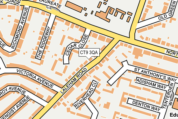 CT9 3QA map - OS OpenMap – Local (Ordnance Survey)