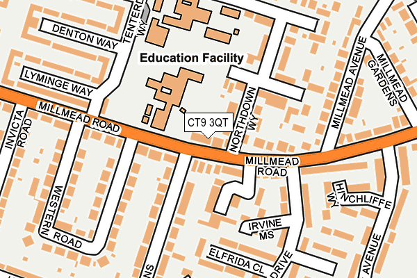 CT9 3QT map - OS OpenMap – Local (Ordnance Survey)