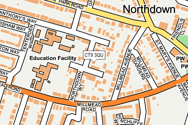 CT9 3QU map - OS OpenMap – Local (Ordnance Survey)