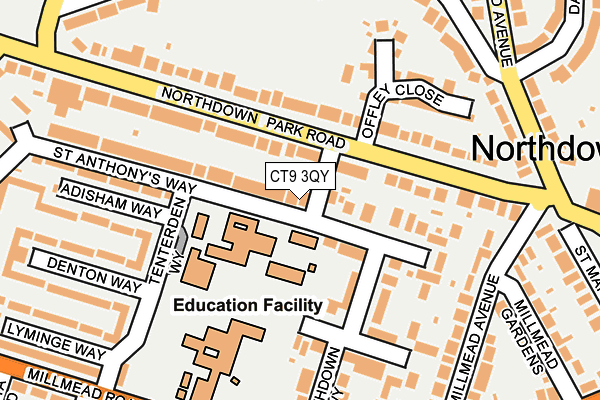 CT9 3QY map - OS OpenMap – Local (Ordnance Survey)