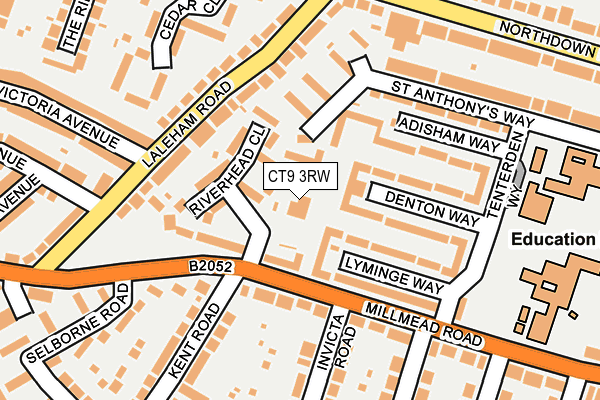CT9 3RW map - OS OpenMap – Local (Ordnance Survey)