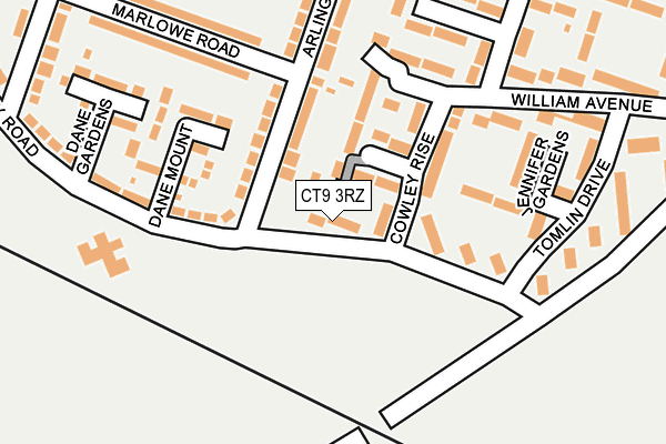 CT9 3RZ map - OS OpenMap – Local (Ordnance Survey)