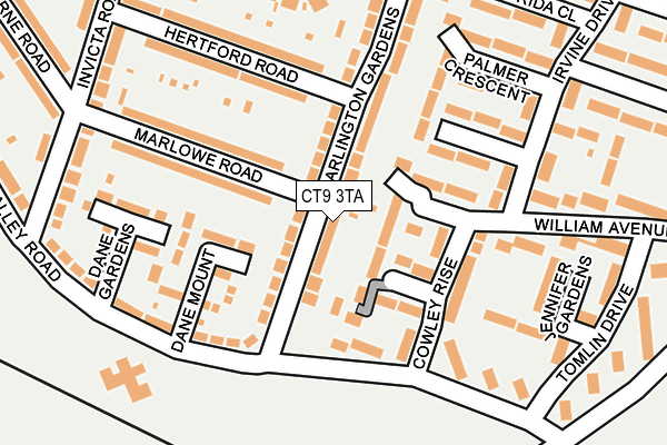 CT9 3TA map - OS OpenMap – Local (Ordnance Survey)