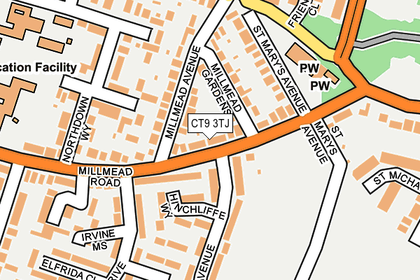 CT9 3TJ map - OS OpenMap – Local (Ordnance Survey)