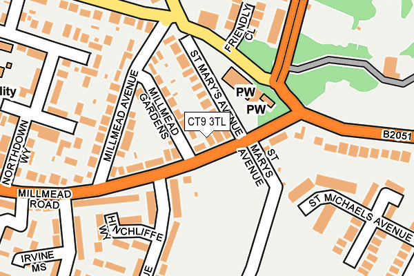 CT9 3TL map - OS OpenMap – Local (Ordnance Survey)