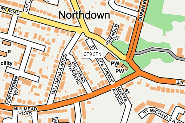 CT9 3TN map - OS OpenMap – Local (Ordnance Survey)