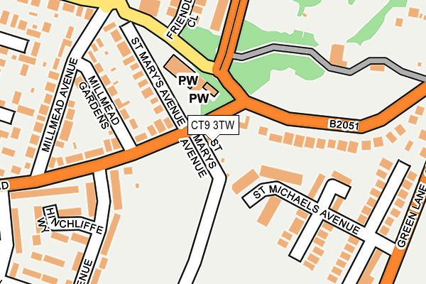 CT9 3TW map - OS OpenMap – Local (Ordnance Survey)