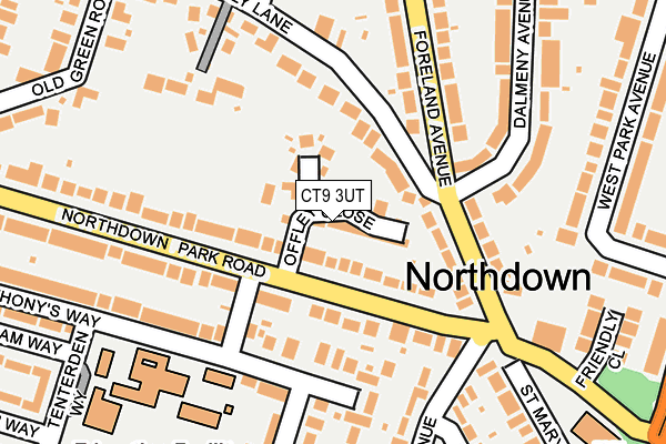 CT9 3UT map - OS OpenMap – Local (Ordnance Survey)