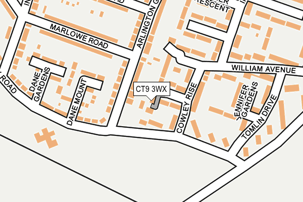 CT9 3WX map - OS OpenMap – Local (Ordnance Survey)