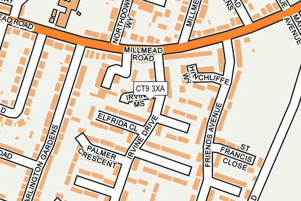 CT9 3XA map - OS OpenMap – Local (Ordnance Survey)