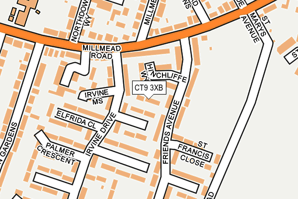 CT9 3XB map - OS OpenMap – Local (Ordnance Survey)