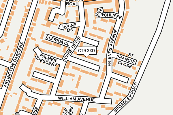CT9 3XD map - OS OpenMap – Local (Ordnance Survey)