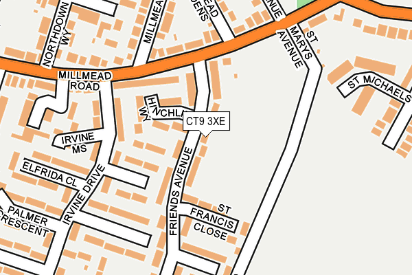 CT9 3XE map - OS OpenMap – Local (Ordnance Survey)