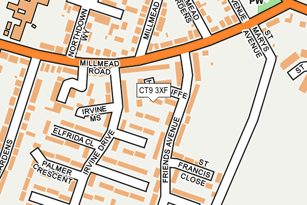 CT9 3XF map - OS OpenMap – Local (Ordnance Survey)