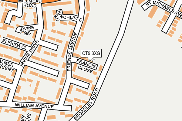 CT9 3XG map - OS OpenMap – Local (Ordnance Survey)