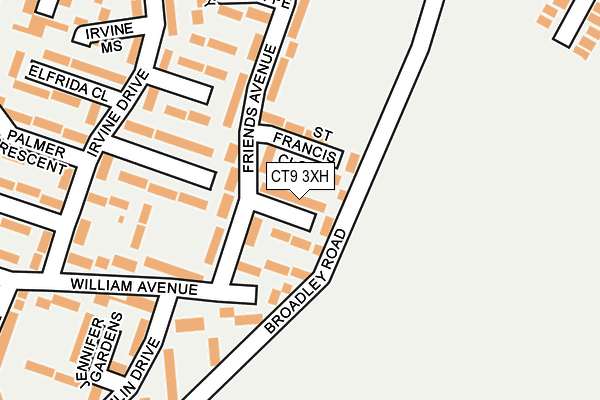 CT9 3XH map - OS OpenMap – Local (Ordnance Survey)