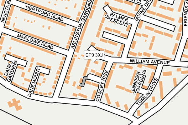 CT9 3XJ map - OS OpenMap – Local (Ordnance Survey)