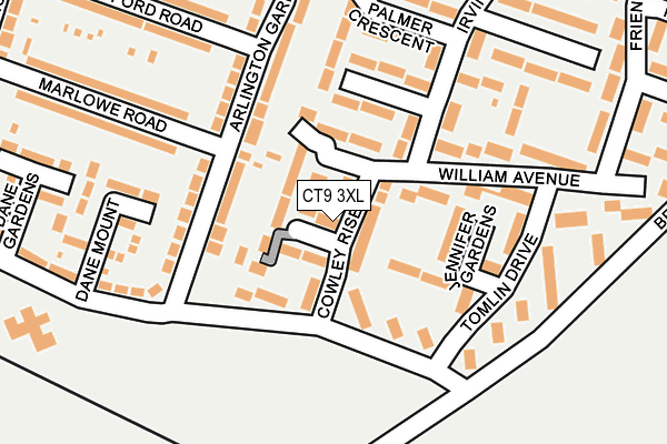 CT9 3XL map - OS OpenMap – Local (Ordnance Survey)