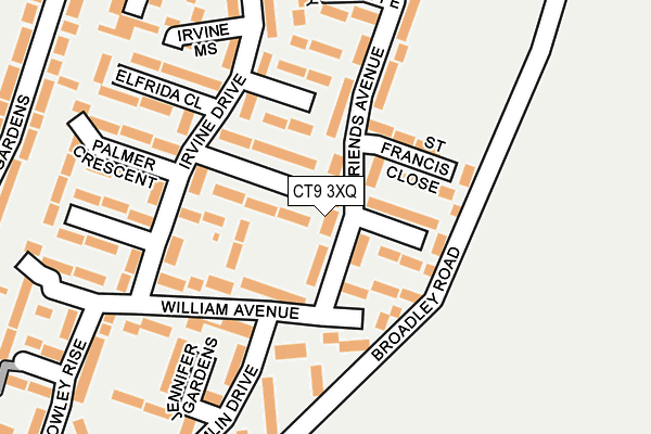 CT9 3XQ map - OS OpenMap – Local (Ordnance Survey)