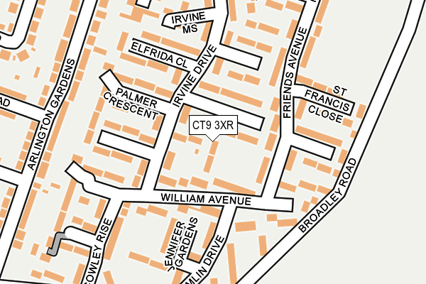 CT9 3XR map - OS OpenMap – Local (Ordnance Survey)