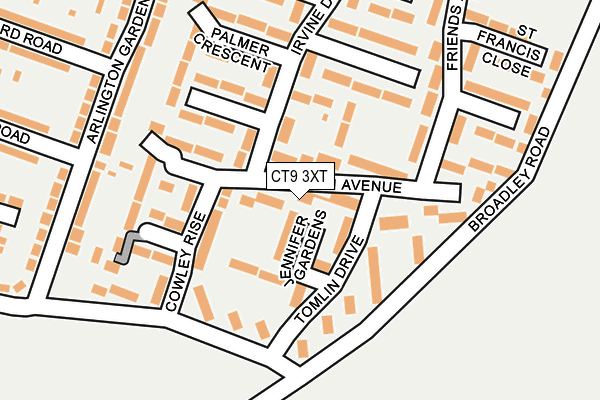 CT9 3XT map - OS OpenMap – Local (Ordnance Survey)