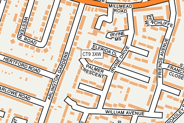 CT9 3XW map - OS OpenMap – Local (Ordnance Survey)