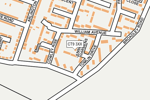 CT9 3XX map - OS OpenMap – Local (Ordnance Survey)