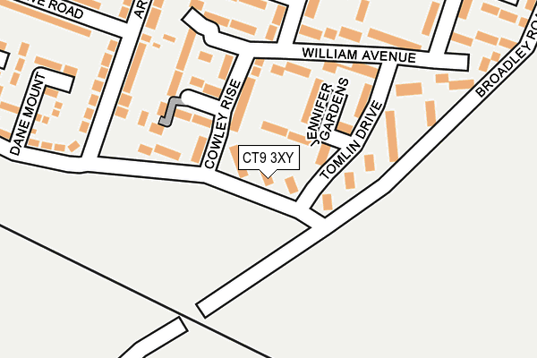 CT9 3XY map - OS OpenMap – Local (Ordnance Survey)