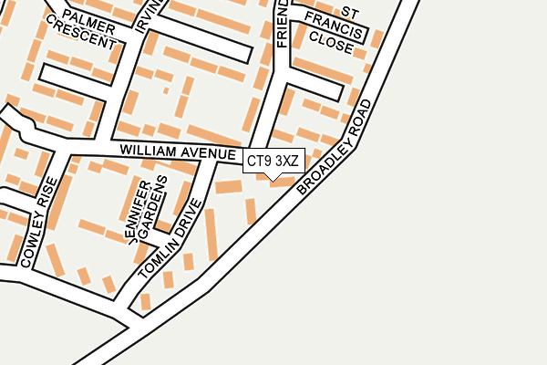 CT9 3XZ map - OS OpenMap – Local (Ordnance Survey)