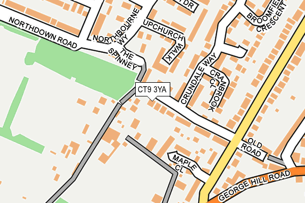 CT9 3YA map - OS OpenMap – Local (Ordnance Survey)