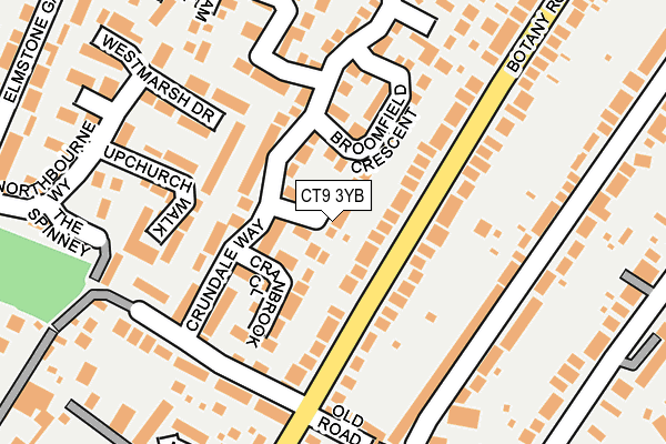 CT9 3YB map - OS OpenMap – Local (Ordnance Survey)