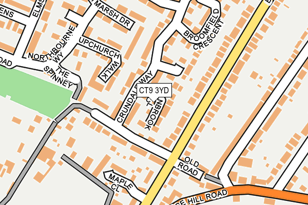 CT9 3YD map - OS OpenMap – Local (Ordnance Survey)