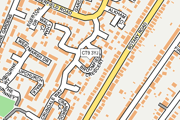 CT9 3YJ map - OS OpenMap – Local (Ordnance Survey)