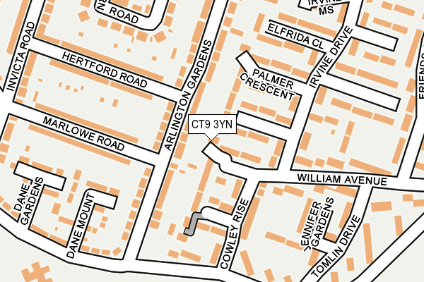 CT9 3YN map - OS OpenMap – Local (Ordnance Survey)