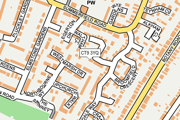 CT9 3YQ map - OS OpenMap – Local (Ordnance Survey)