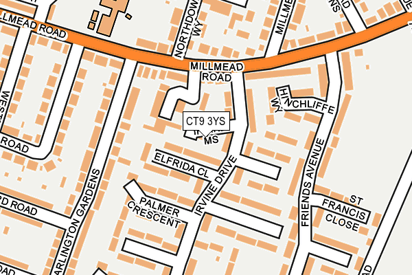 CT9 3YS map - OS OpenMap – Local (Ordnance Survey)