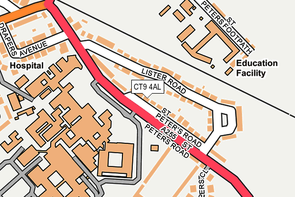 CT9 4AL map - OS OpenMap – Local (Ordnance Survey)